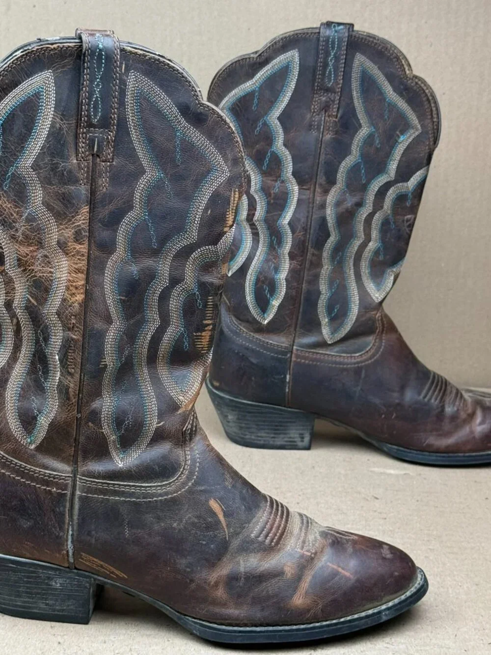 Ariat Women 8B Brown Distressed Leather Western Cowboy Boots 10010266 Scratches